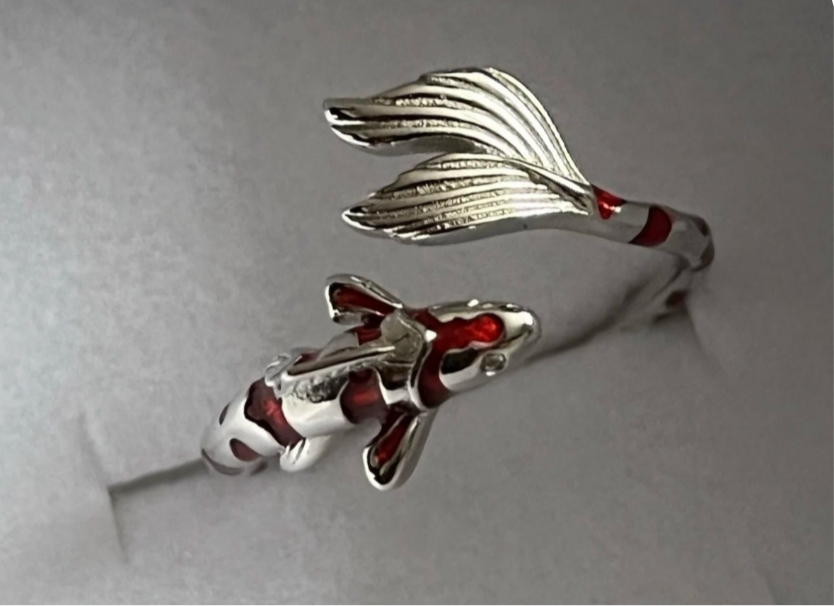 KOI CARP LUCK RING Sterling Silver 925