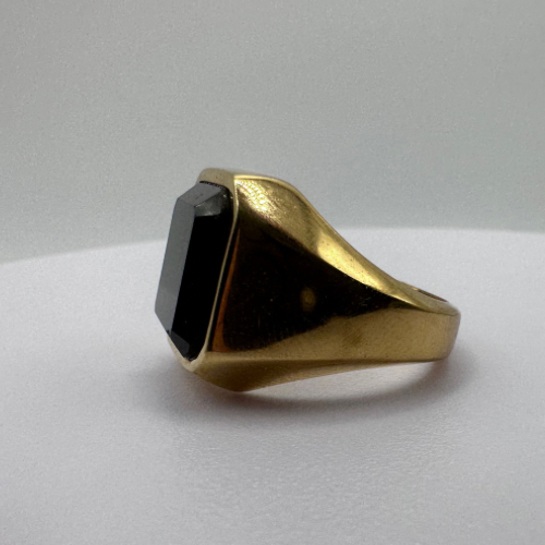 BLACK ONYX RING GOLD