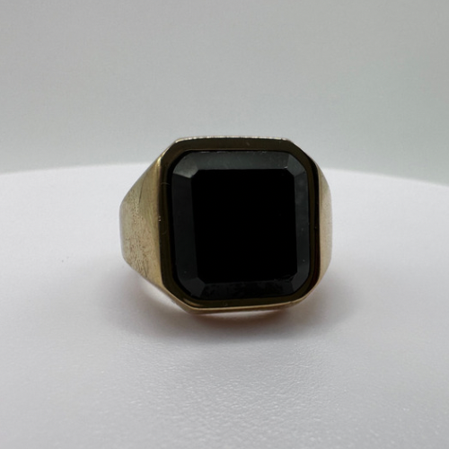 BLACK ONYX RING GOLD